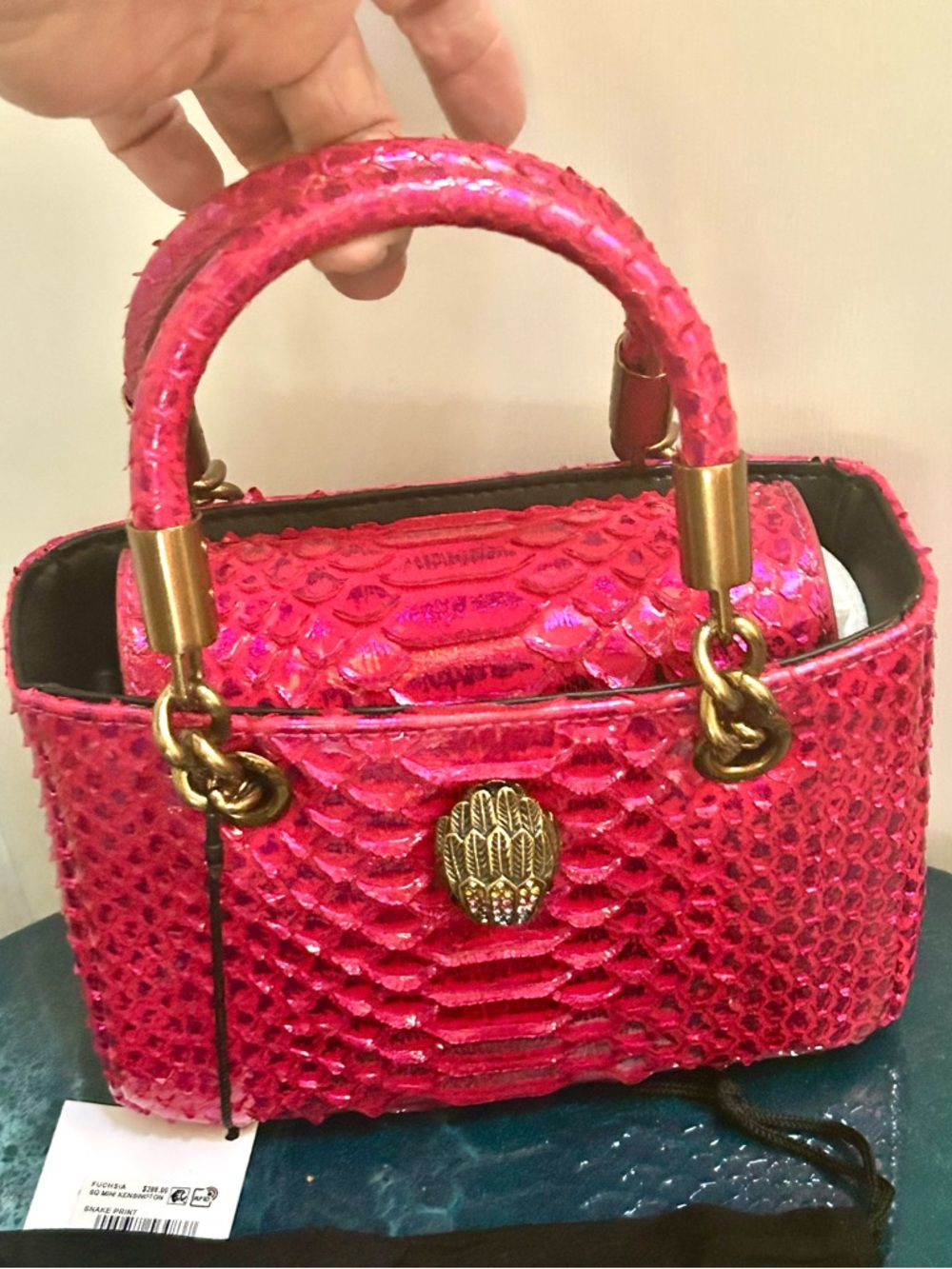 🔥Kurt Geiger London Mini Square Kensington Croc-Embossed Leather LOW PRICE! 💝💞